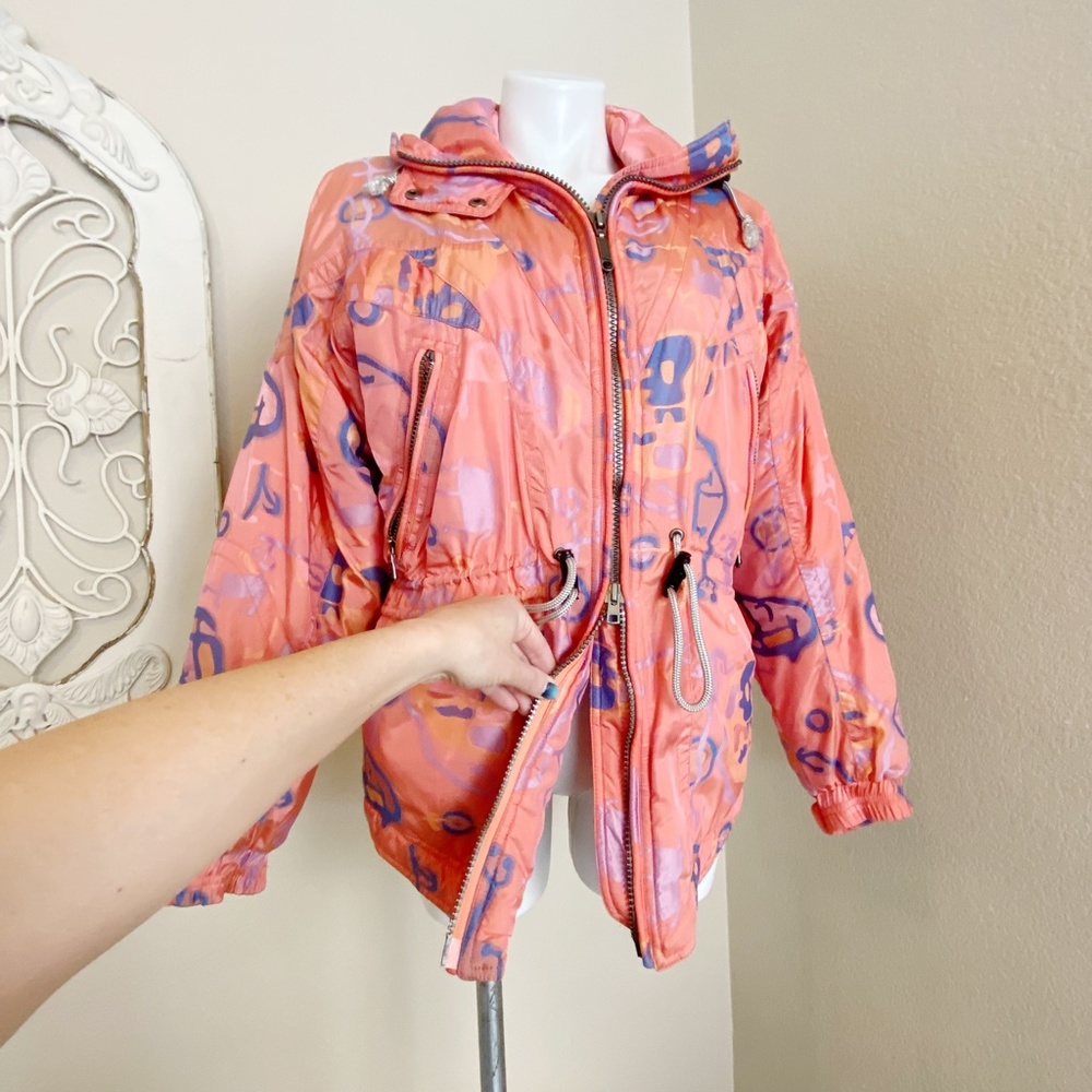 Spyder | Womens Pink and Blue Vintage Print Ski Jacket | Size: 8 - Picture 8 of 13